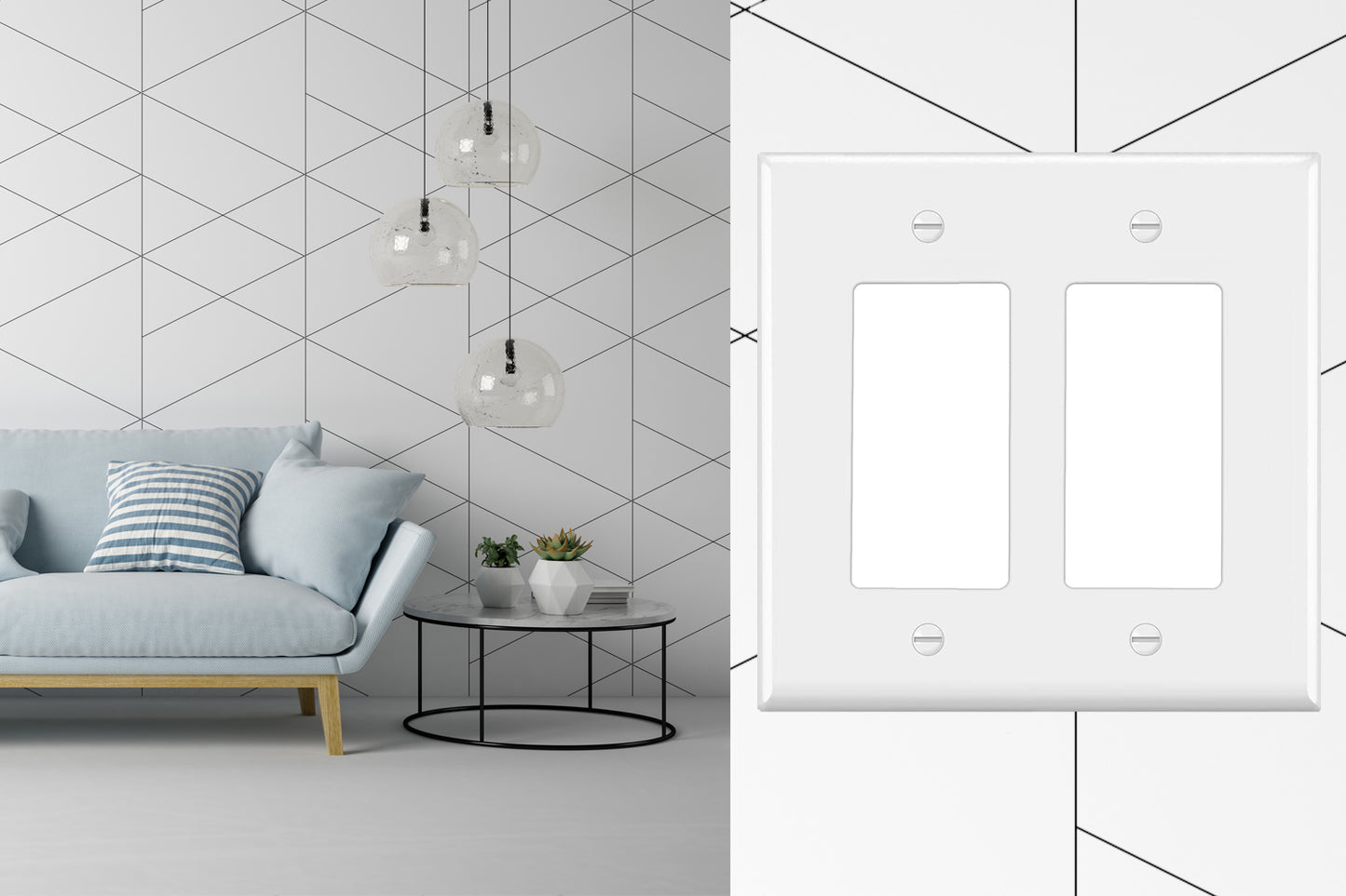 2 Gang Wall Plate Outlet Switch Cover Customize Design