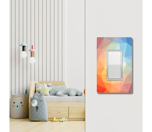 1 Gang Wall Plate Screwless Abstract Rainbow 2