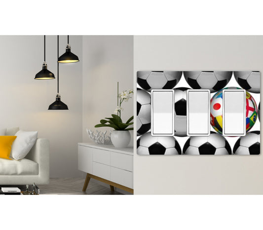 3 Gang Screwless Wall Switch Plate White - Customizable