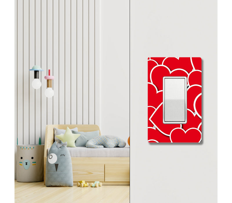 1 Gang Wall Plate Screwless Full of Hearts Switch cover