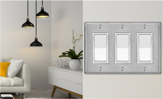 3 Gang Metal Light Switch Outlet Wall Plate Cover Customizable Design Your Own