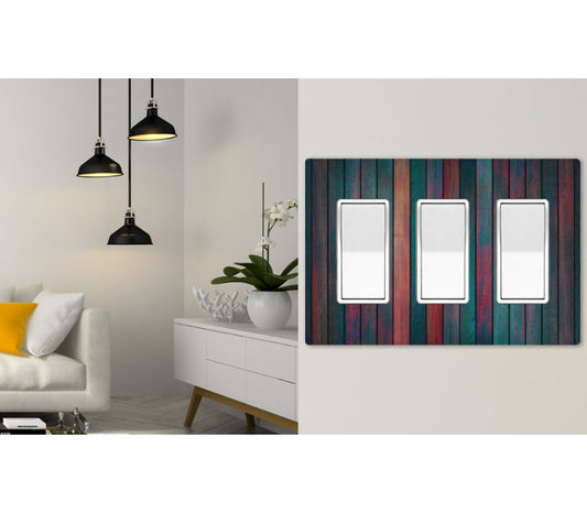 3 Gang Screwless Wall Switch Plate White - Customizable