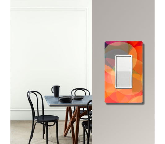 1 Gang Wall Plate Screwless Abstract orange lines